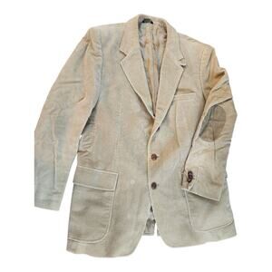 Orvis 100% cotton corduroy mens tan jacket blazer sz 44 Long elbow patch